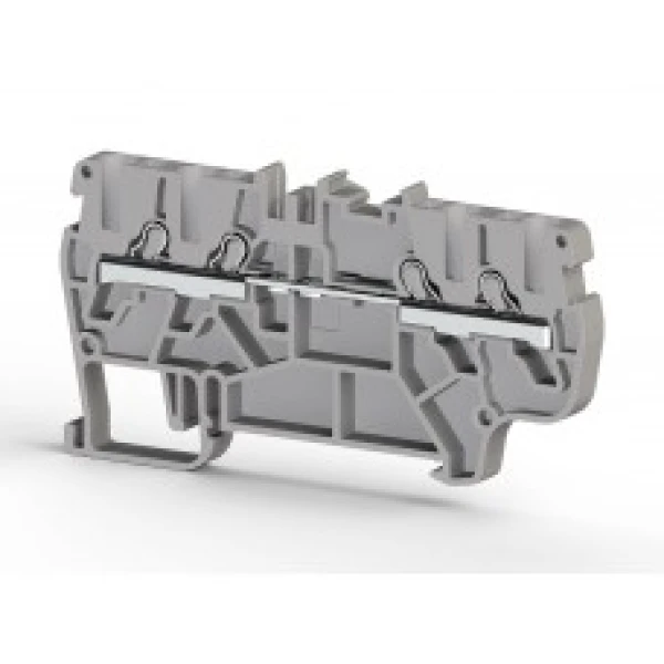 Клеммник пруж.быстрозажимной (Push in)4х выводной,2,5мм.кв. (серый) PYK 2.5C, для подключения проводников 307389